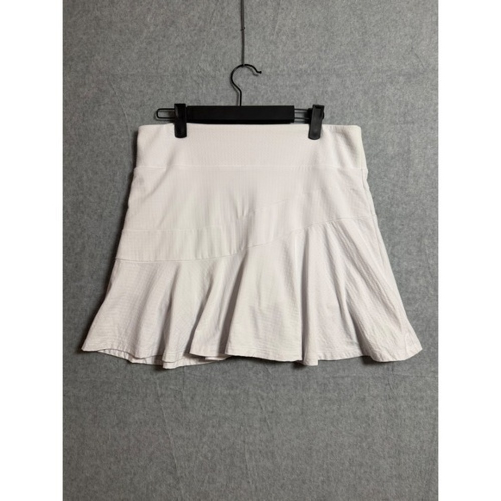 IBKUL Women White Solid Active Skort UPF 50+ Tennis Golf Skirt Size Small